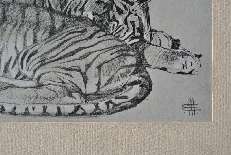 Mathurin MEHEUT : Les Tigres, Lithographie originale (photo de détail 4) - Crédit photo : Galerie Art.Paris