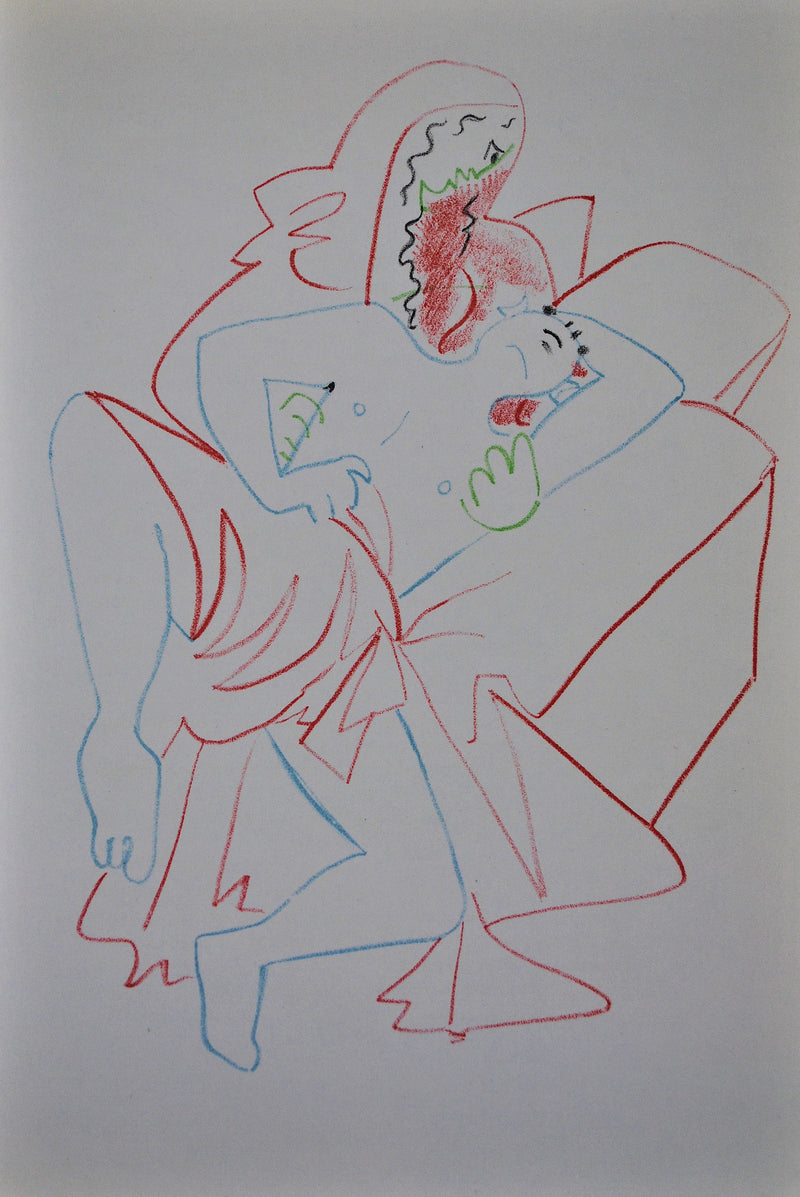 Jean COCTEAU : Au chevet du fil, Lithographie originale (vue générale) - Crédit photo : Galerie Art.Paris