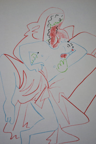 Jean COCTEAU : Au chevet du fil, Lithographie originale (photo de détail 2) - Crédit photo : Galerie Art.Paris