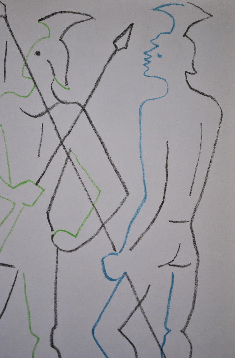 Jean COCTEAU : Les deux garde, Lithographie originale (photo de détail 2) - Crédit photo : Galerie Art.Paris