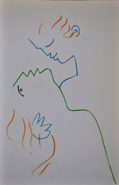 Jean COCTEAU : Le baise, Lithographie originale (photo de détail 3) - Crédit photo : Galerie Art.Paris