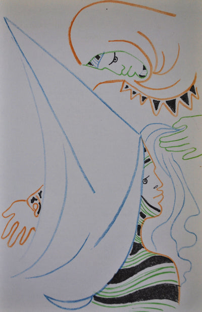 Jean COCTEAU : Couple de seigneur, Lithographie originale (vue générale) - Crédit photo : Galerie Art.Paris