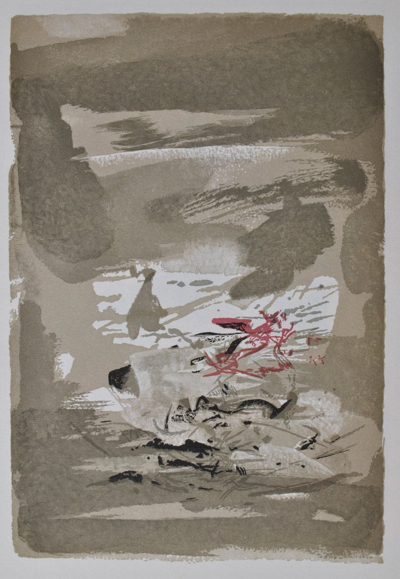 ZAO Wou-Ki : Coucher du soleil, Gravure sur bois