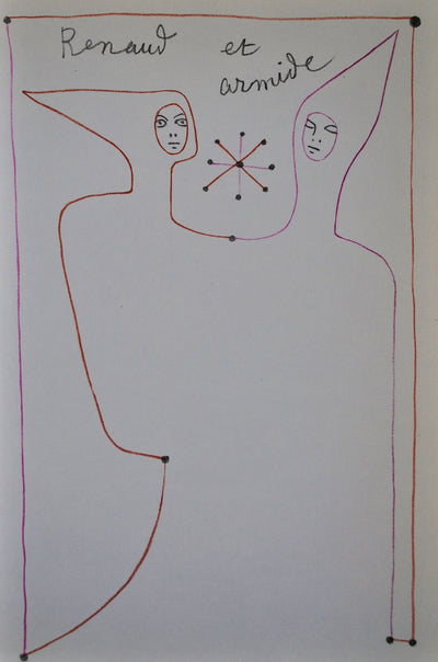 Jean COCTEAU : Renaud et Armide, Lithographie originale (vue générale) - Crédit photo : Galerie Art.Paris