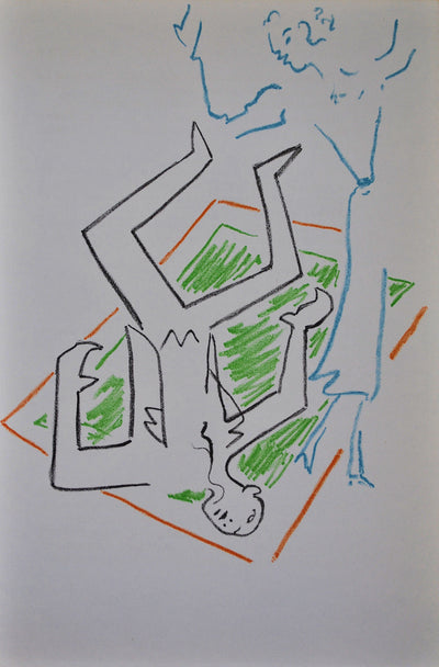 Jean COCTEAU : L'homicide, Lithographie originale (vue générale) - Crédit photo : Galerie Art.Paris