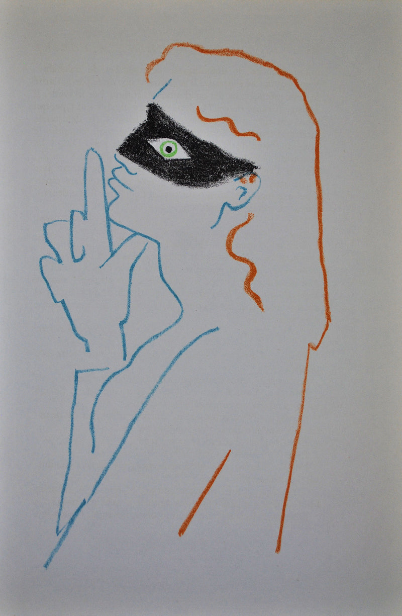 Jean COCTEAU : Femme secrète, Lithographie originale (vue générale) - Crédit photo : Galerie Art.Paris