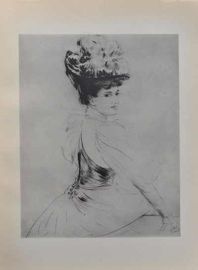 Paul César HELLEU : La comtesse rené de Béarn, Héliogravure originale (vue générale) - Crédit photo : Galerie Art.Paris