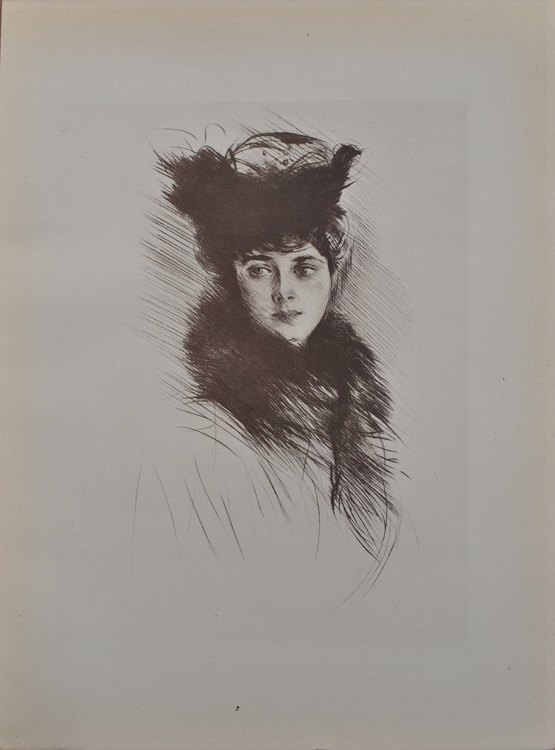 Paul César HELLEU : La comtesse de San Maritno, Héliogravure originale (vue générale) - Crédit photo : Galerie Art.Paris