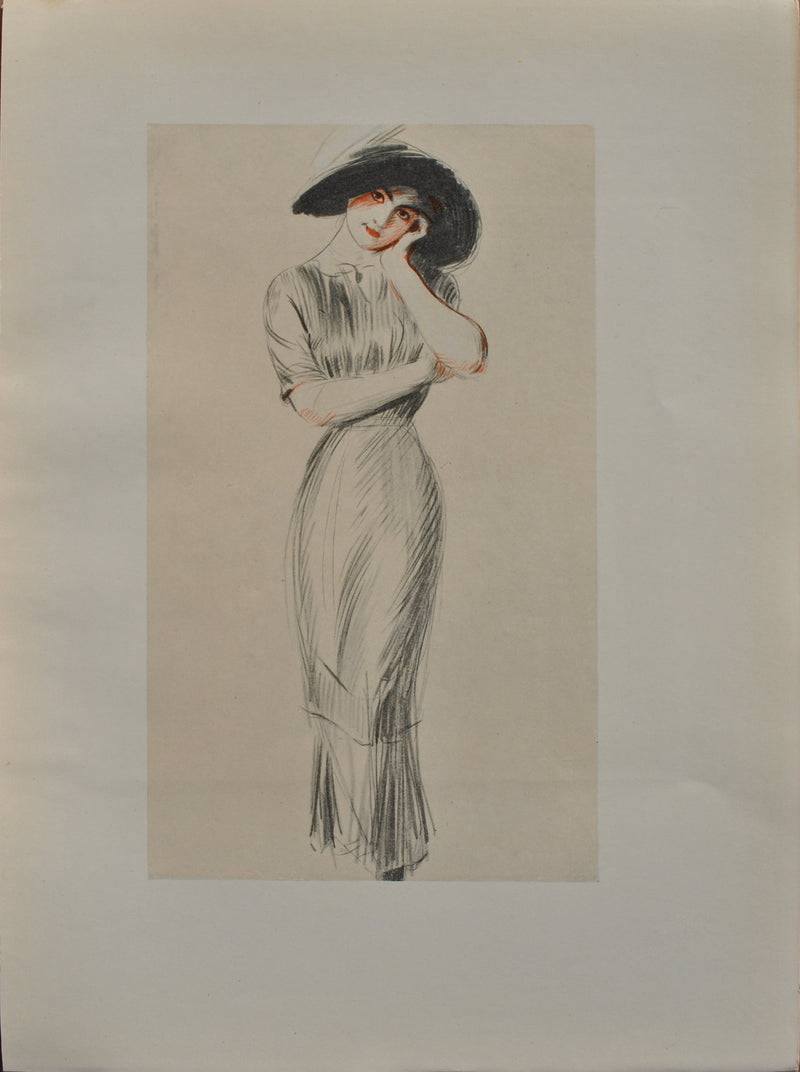 Paul César HELLEU : Mademoiselle Medjé Conquy timide, Héliogravure originale (vue générale) - Crédit photo : Galerie Art.Paris