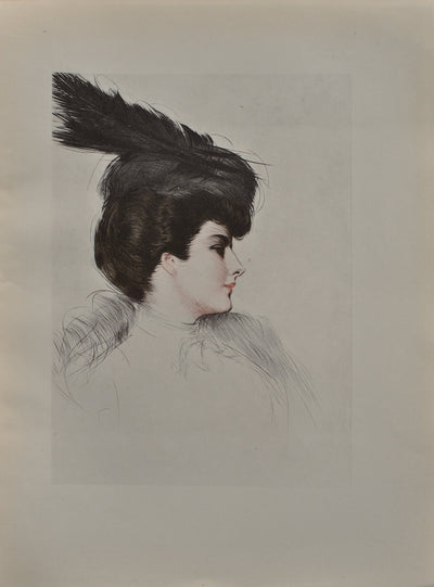 Paul César HELLEU : La dame à la toque, Héliogravure originale (vue générale) - Crédit photo : Galerie Art.Paris