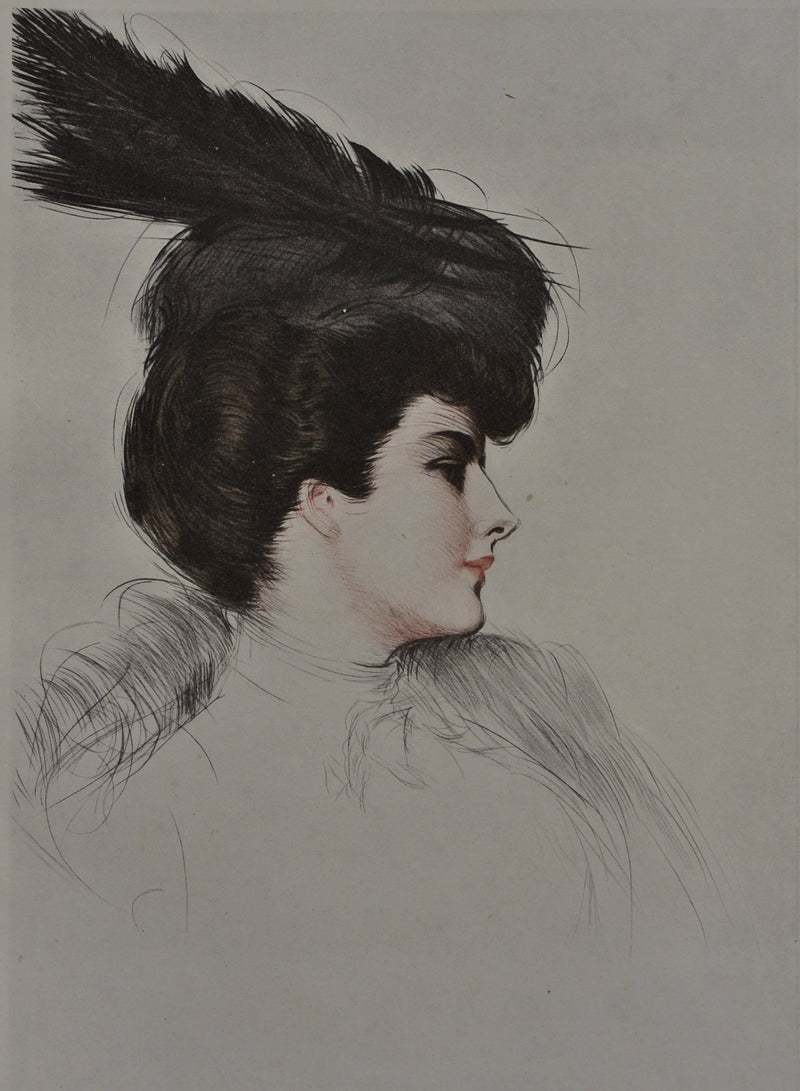 Paul César HELLEU : La dame à la toque, Héliogravure originale (photo de détail 2) - Crédit photo : Galerie Art.Paris