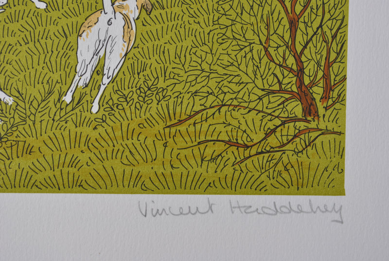 Vincent HADDELSEY : La chasse à courre, Lithographie originale (photo de détail 3) - Crédit photo : Galerie Art.Paris