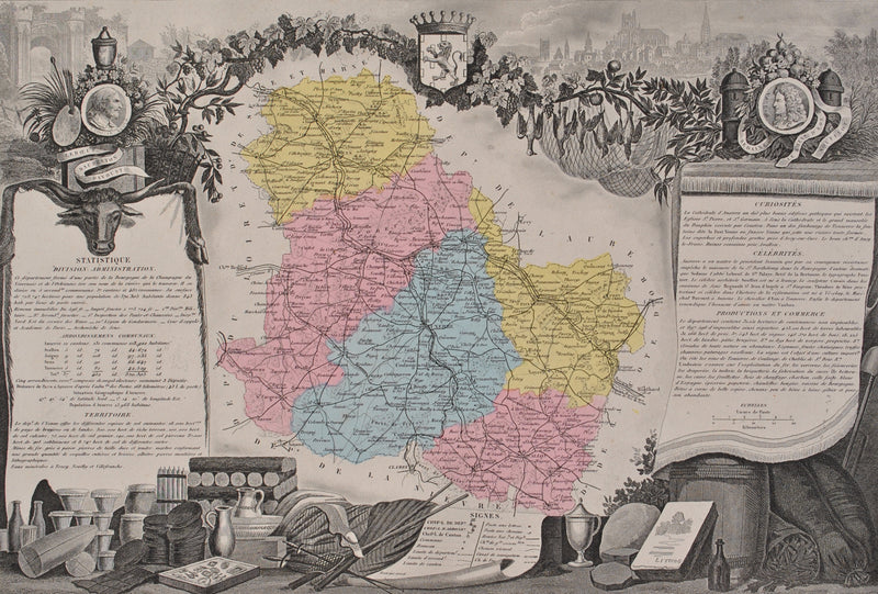 Victor LEVASSEUR : France, Carte ancienne  de l&