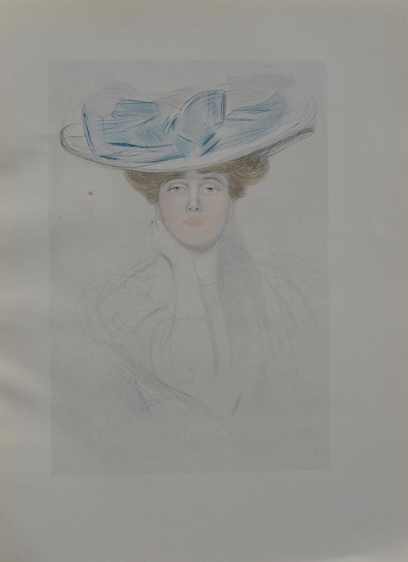 Paul César HELLEU : Le noeud bleu, Héliogravure originale (vue générale) - Crédit photo : Galerie Art.Paris