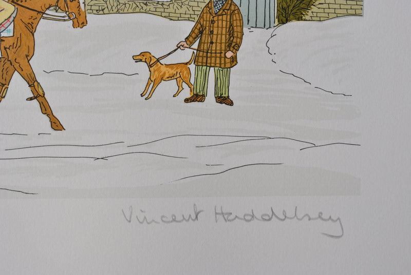 Vincent HADDELSEY : Promenade en hiver, Lithographie originale (photo de détail 3) - Crédit photo : Galerie Art.Paris