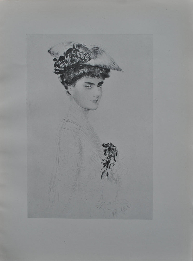 Paul César HELLEU : Le tricorne fleuri, Héliogravure originale (vue générale) - Crédit photo : Galerie Art.Paris