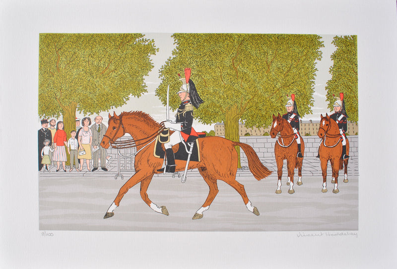 Vincent HADDELSEY : La garde républicaine, Lithographie originale (vue générale) - Crédit photo : Galerie Art.Paris