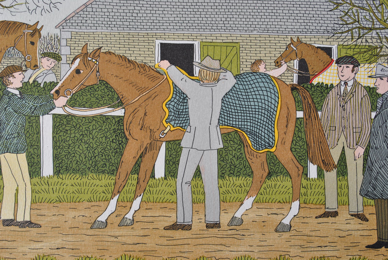 Vincent HADDELSEY : Le favori à Longchamp, Lithographie originale (photo de détail 5) - Crédit photo : Galerie Art.Paris