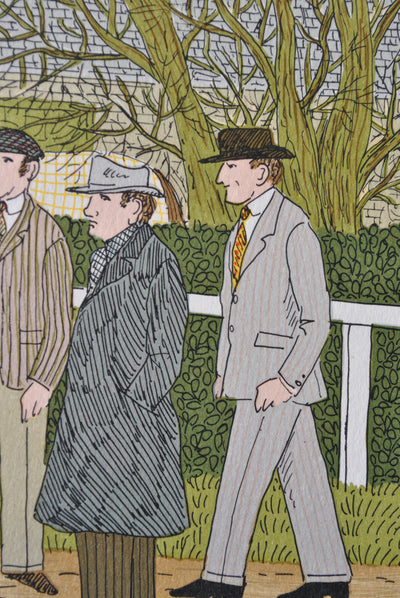 Vincent HADDELSEY : Le favori à Longchamp, Lithographie originale signée