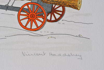 Vincent HADDELSEY : Attelage en hiver, Lithographie originale signée