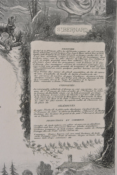 Victor LEVASSEUR : France, Carte ancienne de la Haute Savoie, Gravure originale (photo de détail 7) - Crédit photo : Galerie Art.Paris