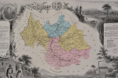 Victor LEVASSEUR : France, Carte ancienne de la Savoie, Gravure originale (photo de détail 6) - Crédit photo : Galerie Art.Paris