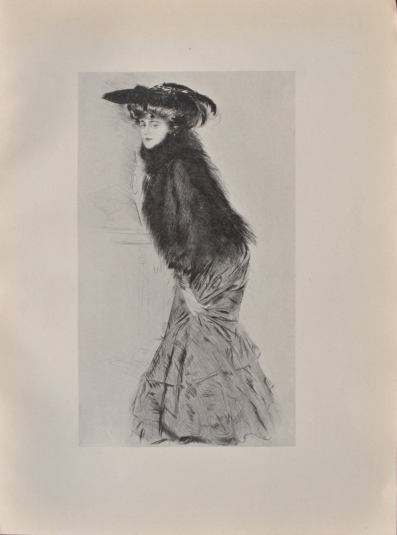 Paul César HELLEU : La robe relevée, Héliogravure originale (vue générale) - Crédit photo : Galerie Art.Paris