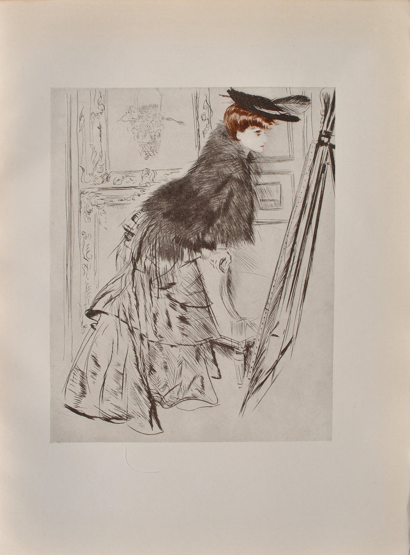 Paul César HELLEU : Elégante au chapeau, Héliogravure originale (vue générale) - Crédit photo : Galerie Art.Paris