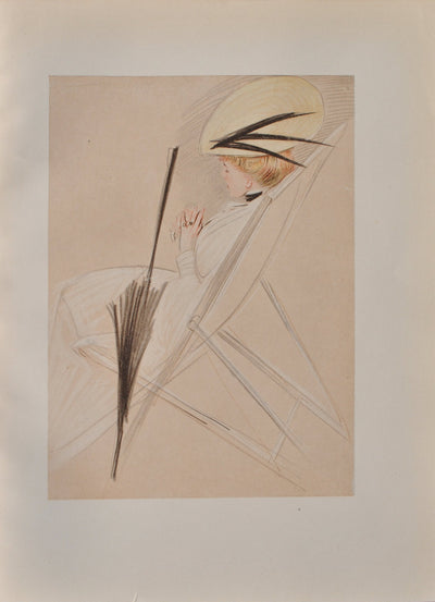 Paul César HELLEU : L'ombrelle, Héliogravure originale (vue générale) - Crédit photo : Galerie Art.Paris