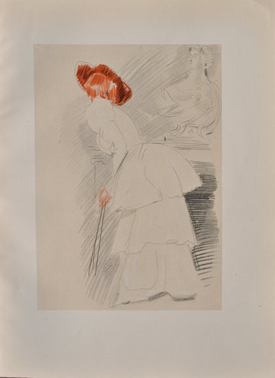 Paul César HELLEU : La robe à volants, Héliogravure originale (vue générale) - Crédit photo : Galerie Art.Paris