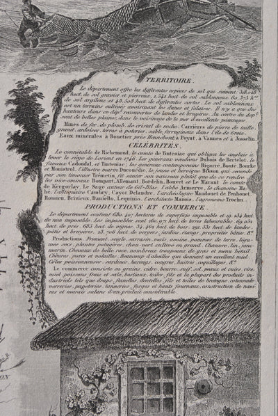 Victor LEVASSEUR : France, Carte ancienne du Morbihan, Gravure originale (photo de détail 5) - Crédit photo : Galerie Art.Paris