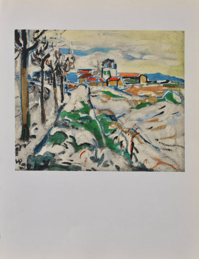 Maurice DE VLAMINCK : Les coteaux de Chatou, Lithographie originale (vue générale) - Crédit photo : Galerie Art.Paris