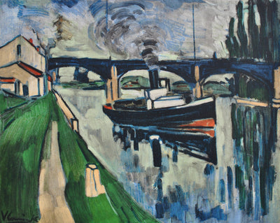 Maurice DE VLAMINCK : La Seine à Poissy, Lithographie originale (photo de détail 3) - Crédit photo : Galerie Art.Paris