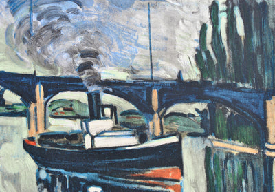 Maurice DE VLAMINCK : La Seine à Poissy, Lithographie originale (photo de détail 5) - Crédit photo : Galerie Art.Paris