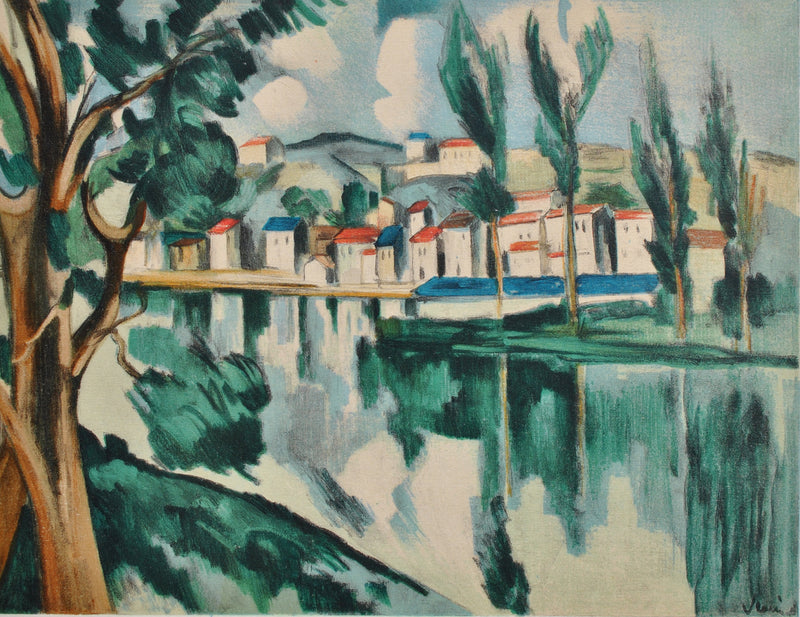 Maurice DE VLAMINCK : La Seine à Chatou, Lithographie originale (photo de détail 3) - Crédit photo : Galerie Art.Paris