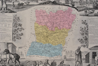 Victor LEVASSEUR : France, Carte ancienne de la Mayenne, Gravure originale (photo de détail 6) - Crédit photo : Galerie Art.Paris