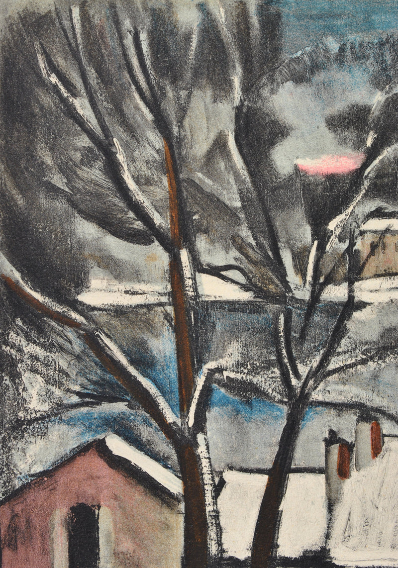 Maurice DE VLAMINCK : Paysage en hiver, Lithographie originale (photo de détail 5) - Crédit photo : Galerie Art.Paris