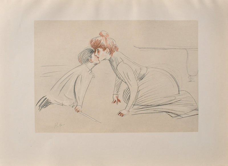 Paul César HELLEU : La tendresse de maman, Héliogravure originale (vue générale) - Crédit photo : Galerie Art.Paris