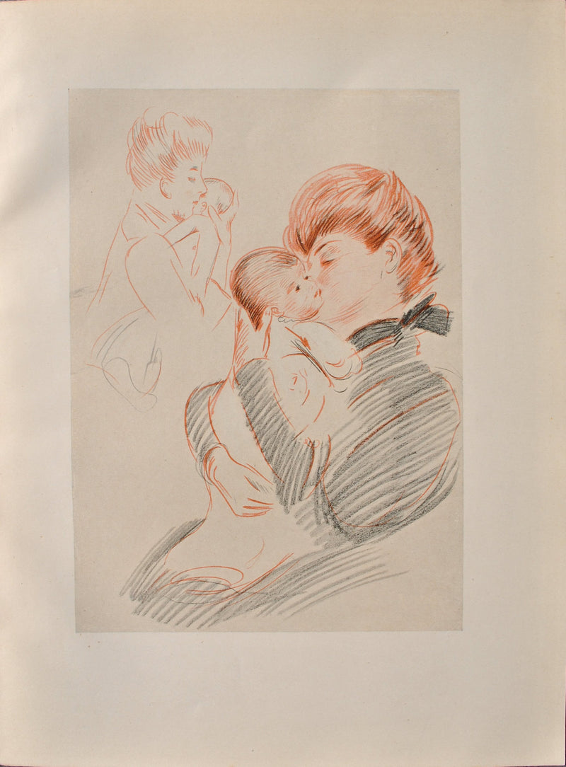 Paul César HELLEU : Le baiser maternel, Héliogravure originale (vue générale) - Crédit photo : Galerie Art.Paris