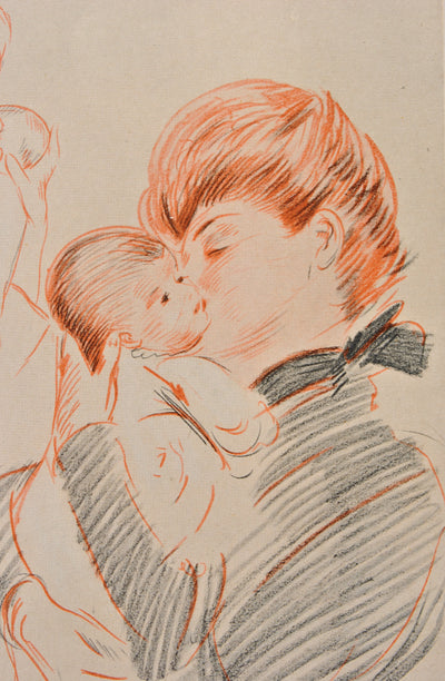 Paul César HELLEU : Le baiser maternel, Héliogravure originale (photo de détail 3) - Crédit photo : Galerie Art.Paris