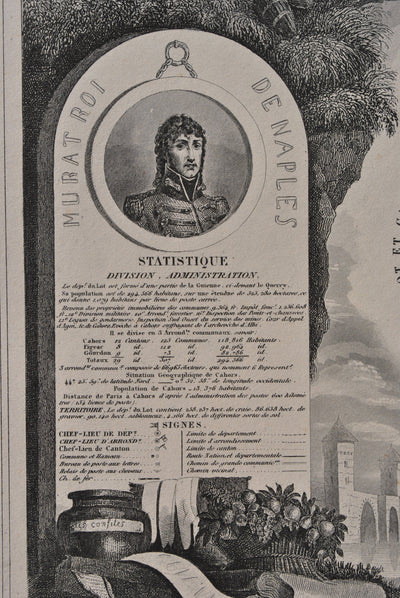 Victor LEVASSEUR : France, Carte ancienne du Lot, Gravure originale (photo de détail 4) - Crédit photo : Galerie Art.Paris