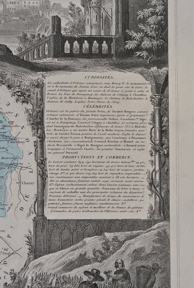 Victor LEVASSEUR : France, Carte ancienne du Loiret, Gravure originale (photo de détail 7) - Crédit photo : Galerie Art.Paris