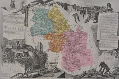 Victor LEVASSEUR : France, Carte ancienne de L'Isère, Gravure originale (photo de détail 6) - Crédit photo : Galerie Art.Paris