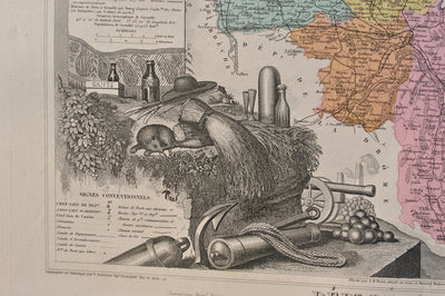 Victor LEVASSEUR : France, Carte ancienne de L'Isère, Gravure originale (photo de détail 7) - Crédit photo : Galerie Art.Paris