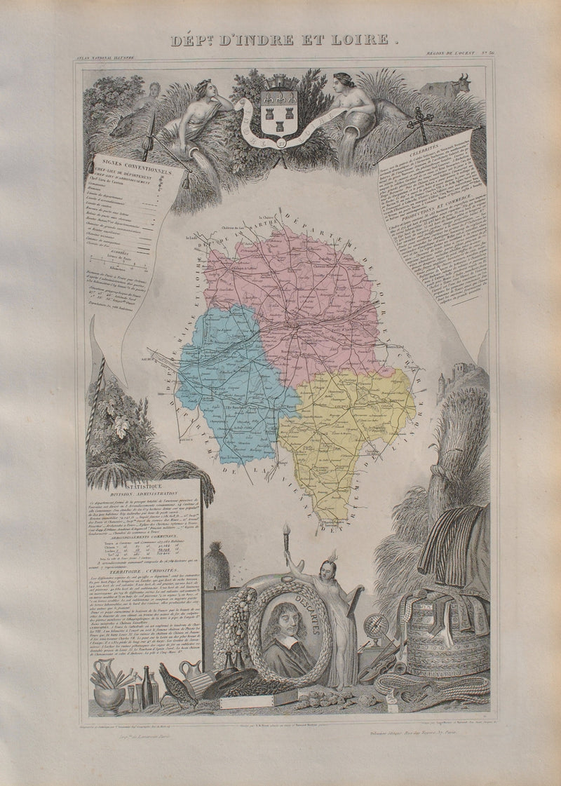 Victor LEVASSEUR : France, Carte ancienne de L&