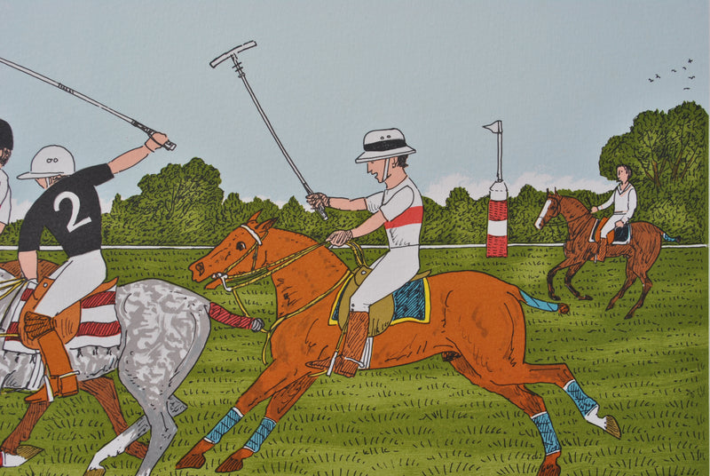 Vincent HADDELSEY : Le match de polo, Lithographie originale (photo de détail 5) - Crédit photo : Galerie Art.Paris