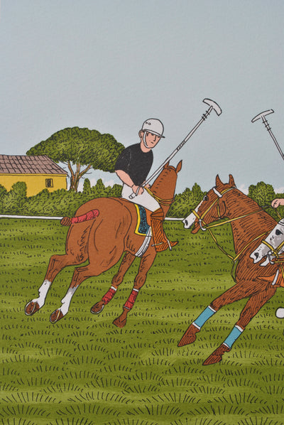 Vincent HADDELSEY : Le match de polo, Lithographie originale signée