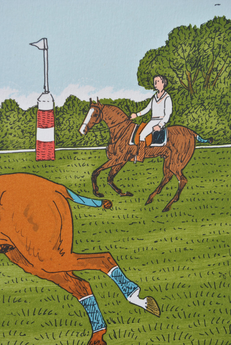 Vincent HADDELSEY : Le match de polo, Lithographie originale signée