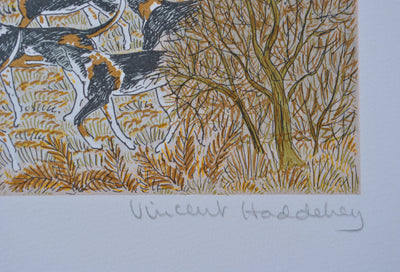 Vincent HADDELSEY : La chasse à courre, Lithographie originale (photo de détail 3) - Crédit photo : Galerie Art.Paris