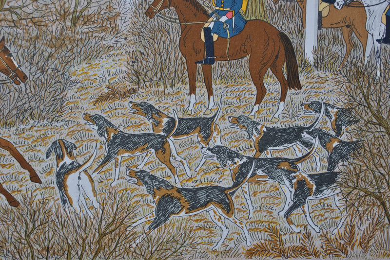 Vincent HADDELSEY : La chasse à courre, Lithographie originale (photo de détail 6) - Crédit photo : Galerie Art.Paris